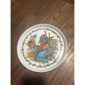Oneida Deluxe Vintage Easter Bunny Watering Can Plate  Decorative